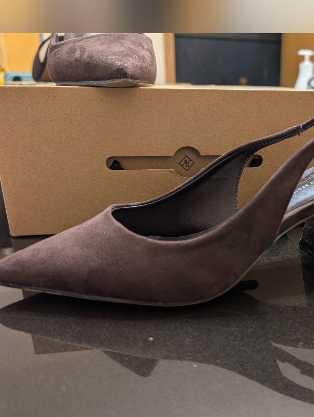 Call It Spring Brown Faux Suede Slingback Block Heels